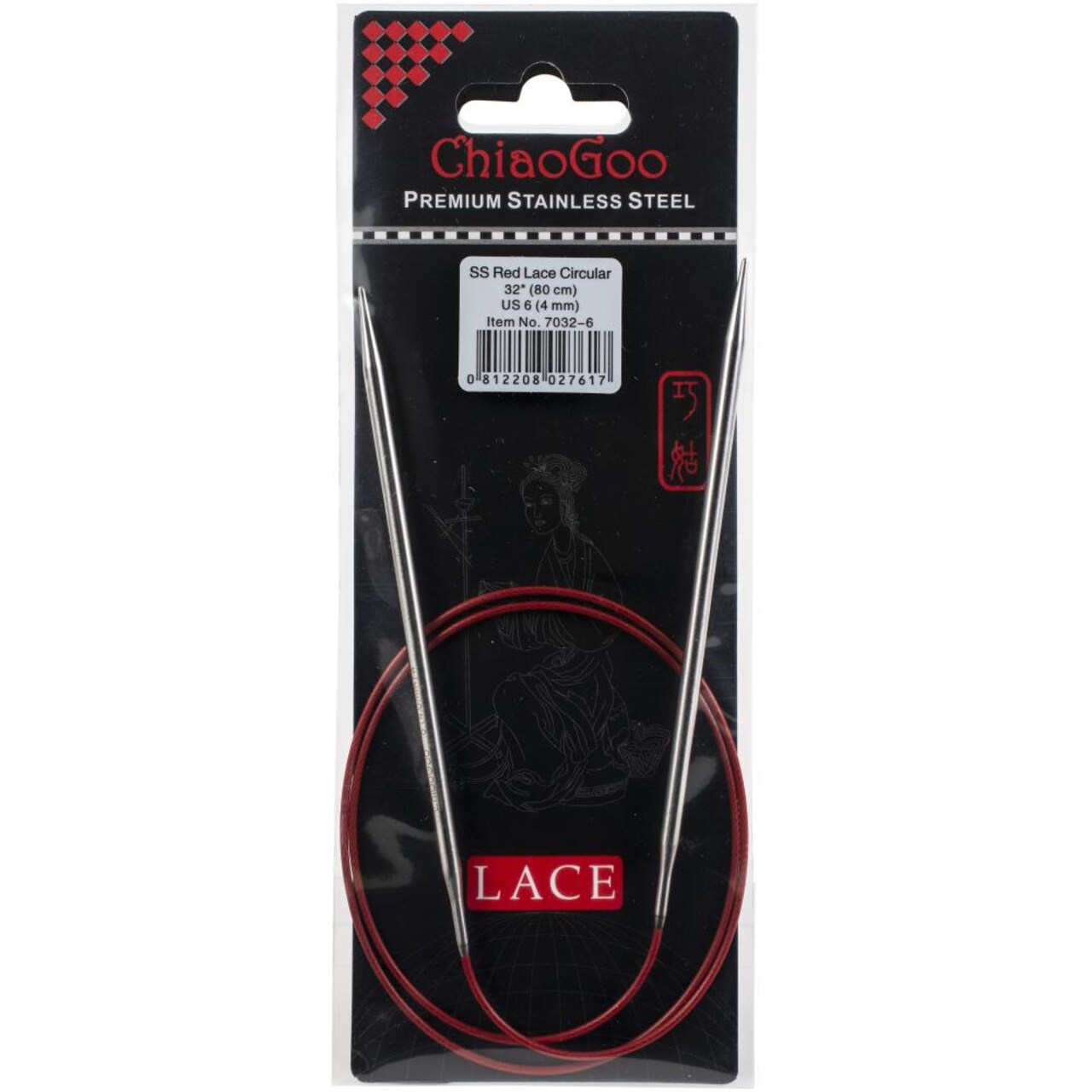 ChiaoGoo Red Lace 32" Stainless Circular Knitting Needles - Sizes US 0/2mm to 19 / 15mm